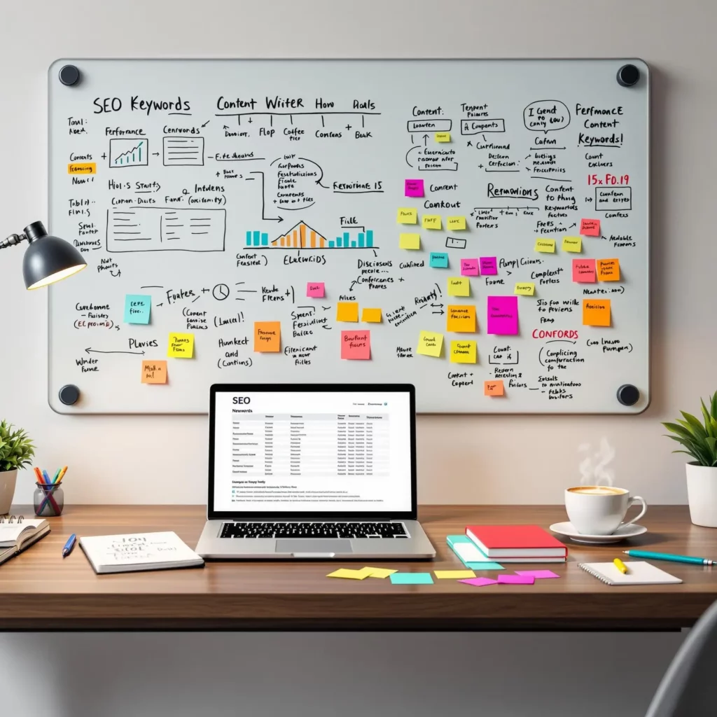 Bureau d'un rédacteur SEO